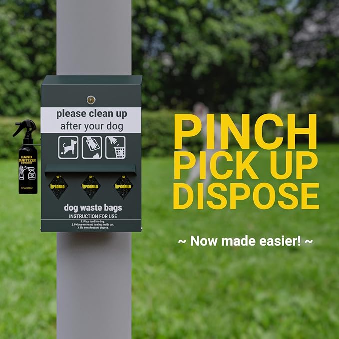 Original Glow in the Dark Dog Poop Station Outdoor - Triple Storage Pet Waste Station with Lock and Rain Guard - 600 Dog Poop Bags Included - Image 8