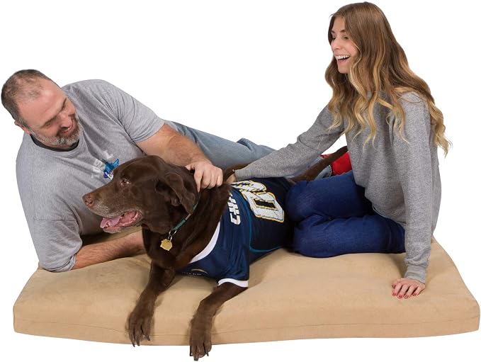 Pet Support Systems Orthopedic Dog Bed - Gel Memory Foam Pet Bed, Luxury Washable Dog Bed for Sleeping and Support (Removable Cover, XX-Large Tan Dog Bed) by BackSupportSystems