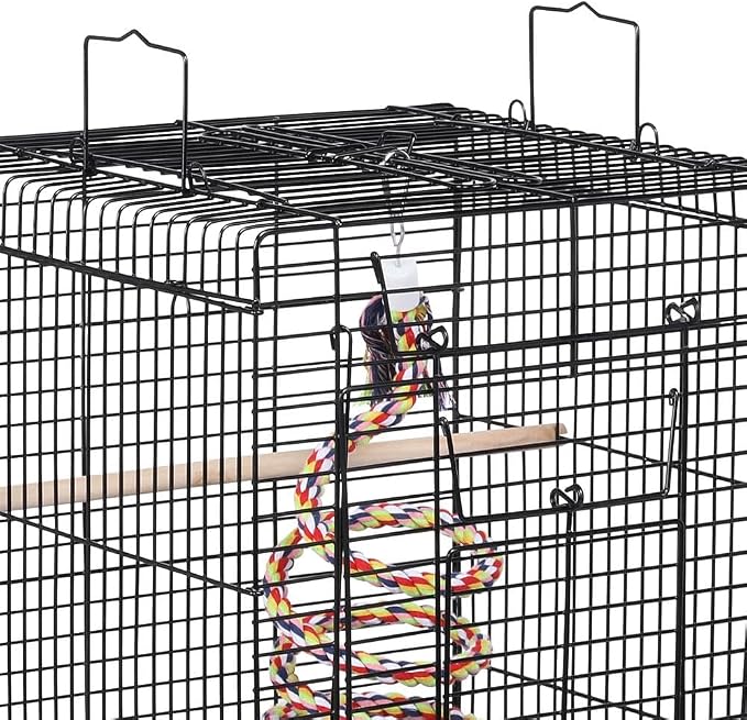 Yaheetech Open Play Top Travel Bird Cage for Conure Sun Parakeet Green Cheek Conure Lovebird Budgie Finch Canary, Small-Size Travel Portable - Image 5