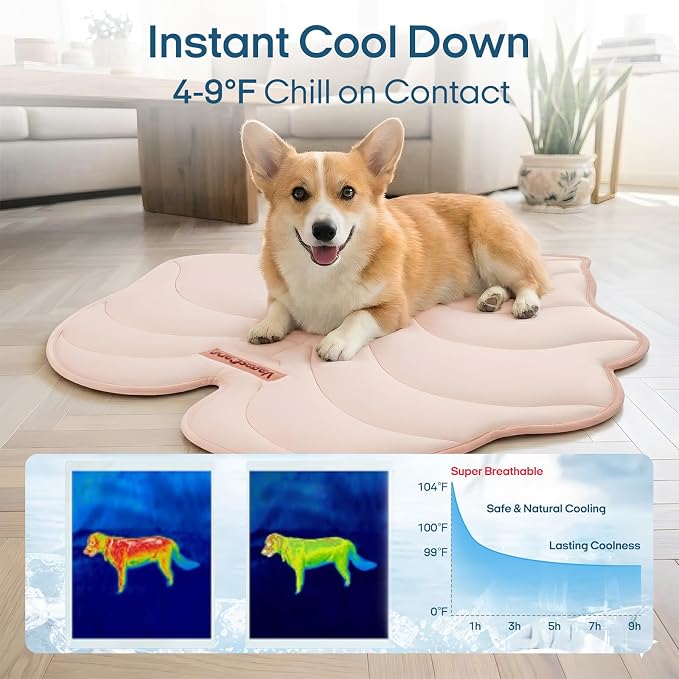 Dog Cooling Mat Washable Pet Cooling Mat, Self Cooling Mat for Dogs Large | 35" x 33", Thick Portable Foldable Cooling Pad for Indoor Outdoor, Crate, Travel, Camping and Beach - Image 2