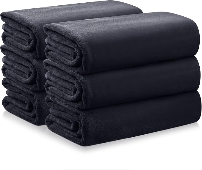 Mixweer 6 Pcs Oversized Bath Towels, 40 x 80 Inch Giant Microfiber Jumbo Bath Sheets Soft Bathroom Microfiber Quick Dry Absorbent Shower Towels for Spa Camping Beach(Black) - Image 2