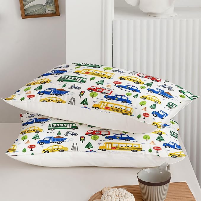 AILONEN Vehicle Street King Duvet Cover Set 3 Piece, Taxi Bicycle Printed Bedding with 2 Pillowcases, Microfiber Zipper Closure, Main Couple Bedroom - Image 4