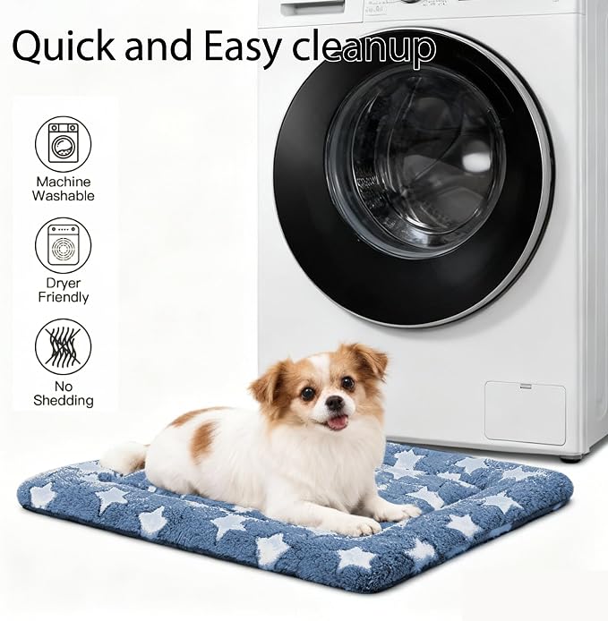 Dog Bed Mat - Dog Crate Pad - Reversible Mat for Pet Comfort - Soft Bed Crate Pads with Dual-Sided Design for All Seasons(Dark Blue Stars, 24" L*18" W*1.5" Th) - Image 7