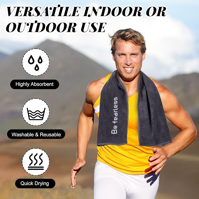 Newwiee Microfiber Gym Towels for Exercise Fitness Bulk 32 x 16 Inch Soft Quick-Drying Sweat Absorbent Yoga Towel for Women Men Be Fearless Sport Towel for Cycling, Swimming, Workout, Camping(36 Pcs) - Image 3