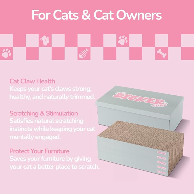 Naomi 18" x 10" Reversible Corrugated Cardboard Cat Scratcher Pads with Catnip, 5-Pack, Gray Modern Furniture Protector CSR1009D - Image 4
