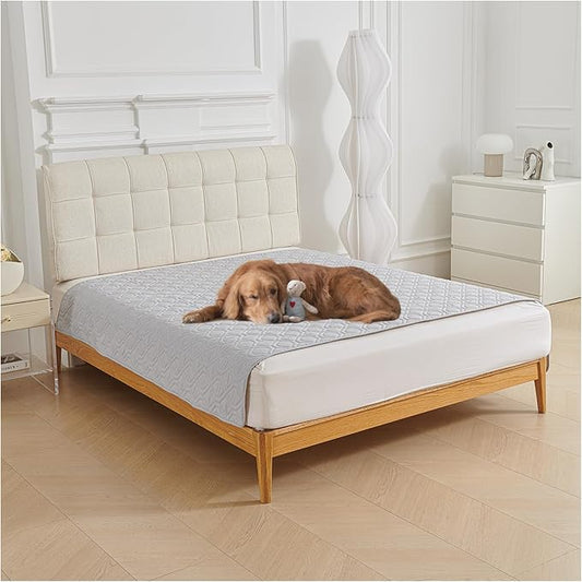 Waterproof Blanket Dog Bed Cover Non Slip Large Sofa Cover Dog Blanket for Couch Protection Pet Blanket for Furniture Bed Couch Sofa Reversible (Light Grey,75 * 127cm) by OREZAUQS