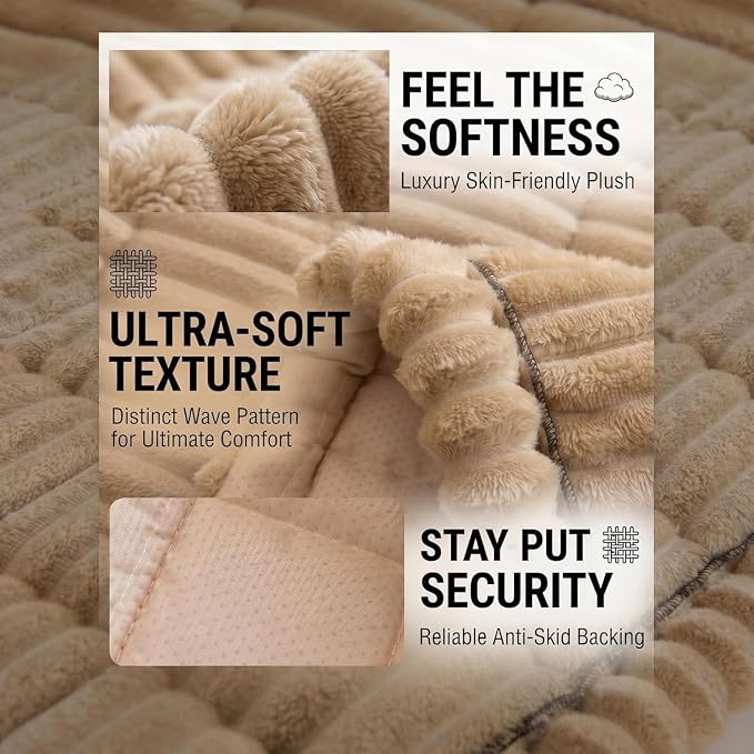 Toucans Couch Covers for Pets, Washable, Non Slip Plush Sofa Protectors, Fuzzy Pet Couch Covers, Pet Friendly (Khaki, 27.6" x 82.7") - Image 3