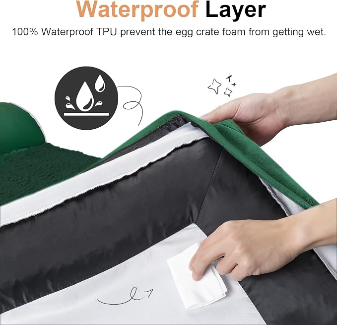 NANUYA Orthopedic Dog Bed for Jumbo Dogs, 53 x 42 Inch, Emerald | Egg crate foam for joint support, 3-sided bolster pet sofa, waterproof lining, washable cover, and non-skid base - Image 4