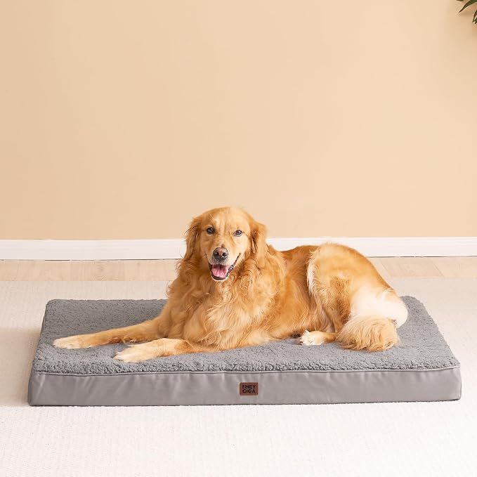 EHEYCIGA Orthopedic Dog Bed Extra Large with Removable Washable Cover, 50IN | Egg Crate Foam Support, Durable Oxford fabric, Non-Slip Bottom, Machine Washable, Soft Waterproof Plush Pet Bed Mat For Crate - Image 6