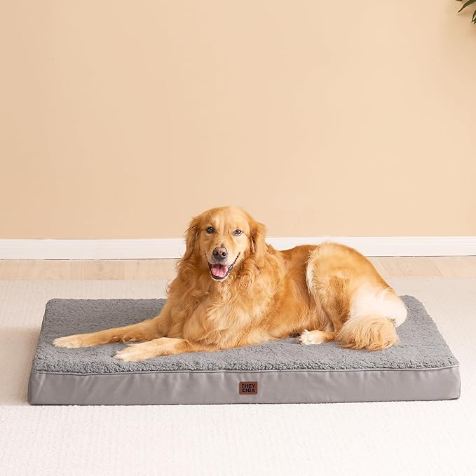 EHEYCIGA Orthopedic Dog Bed Extra Large with Removable Washable Cover, 41IN | Egg Crate Foam Support, Durable Oxford fabric, Non-Slip Bottom, Machine Washable, Soft Waterproof Plush Pet Bed Mat For Crate - Image 8