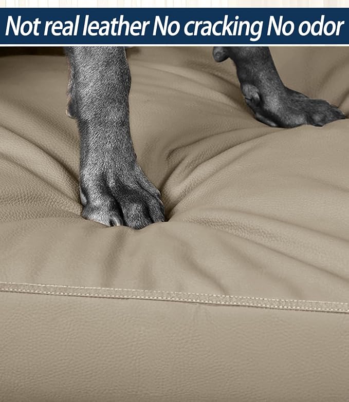 Waterproof Leather XL Dog Bed, Hair Resistant Pet Beds with Wipeable Covers, Durable Easy to Clean Vinyl Mattress - Image 6