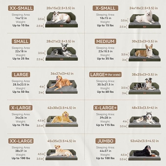 MEKIY Orthopedic Dog Sofa Bed with Bolster for Small Dogs Cats | Pillow Support for Neck Relief, Egg Crate Foam, Waterproof Liner, Anti-Slip Bottom, Removable Bolster Cover, 20 x 15 Inch - Image 2