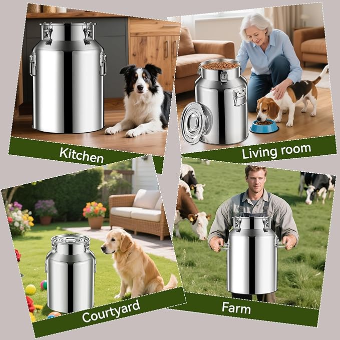 Newget 16lb Stainless Steel Dog Food Storage Container, Metal Pet Storage Container with Airtight Hangable Lid to Keep Food Fresh, Large Cat Food Storage Container with Scoop to Easily Clean - Image 7