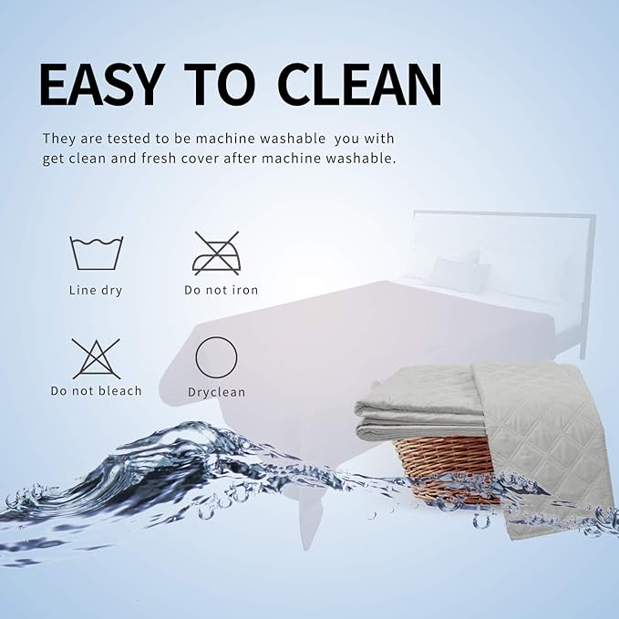 Easy-Going 100% Waterproof Dog Bed Cover, Non-Slip Pet Blanket for Furniture, Washable Couch Cover, Repleasement Sofa Cover (52X82 in,Light Gray) - Image 6