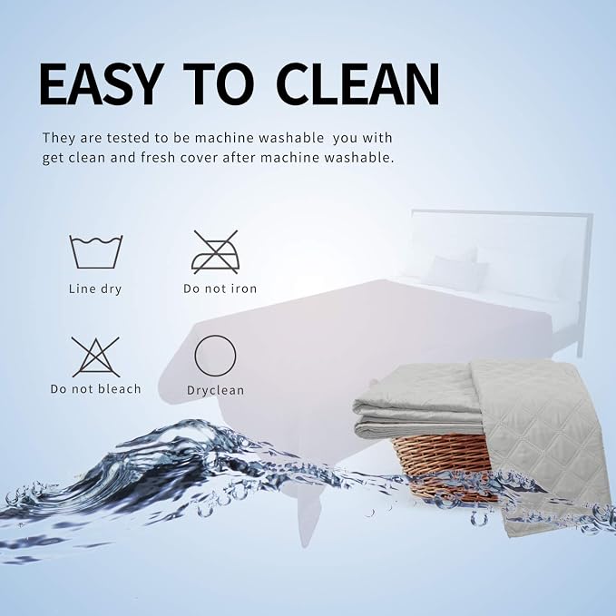 Easy-Going 100% Waterproof Dog Bed Cover, Non-Slip Pet Blanket for Furniture, Washable Couch Cover, Repleasement Sofa Cover (96x82 in, Light Gray) - Image 6