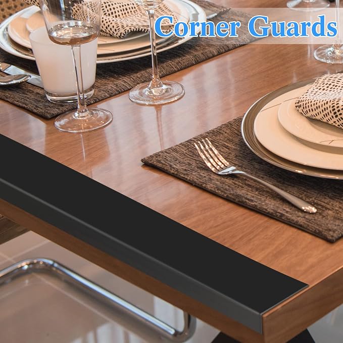 Sasylvia 10 Pcs 3 x 1 x 36 Inches Wall Corner Protector Guards, Avoid Scratching Scuffs, Black Vinyl Corner Trim Molding, Ease Install & Cleaning for Door Countertop Furniture Cabinet Protection - Image 4