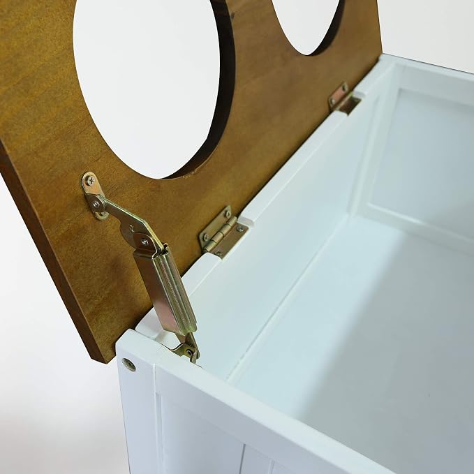 Casual Home 603-15 Wooden Storage Stand Pet Feeder, Two-Tone (Warm Brown, White), One Size - Image 11