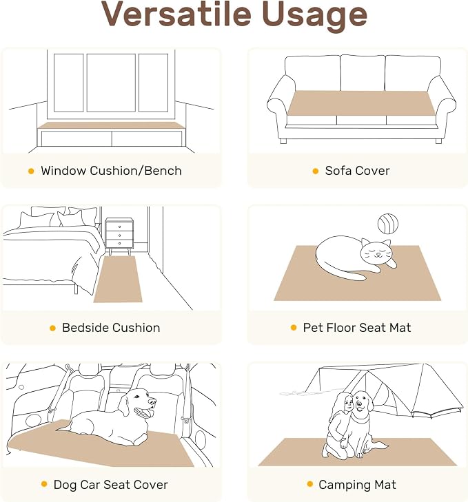 Couch Cover for Dogs, Washable Non Slip Sofa Covers for 3 Cushion Couch Pet Friendly Fuzzy Sofa Protector&Bed Mat for Pets (27.6"x70.9" Beige) - Image 7