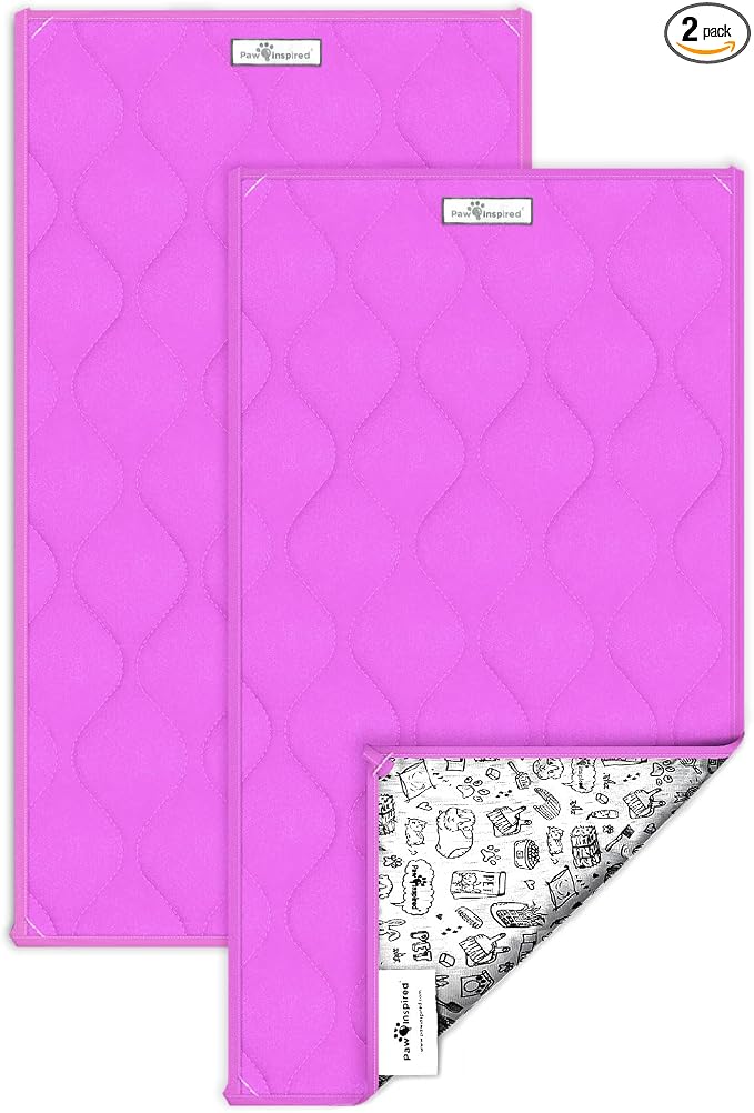 Paw Inspired Washable Fleece Guinea Pig Cage Liners, C&C 2x1, Pink | Super Absorbent Pee Pad, Bedding, Waterproof Bottom, Pet Bed Mat for Guinea Pigs, Ferrets, Rabbits, Hamsters, Small Animals by HOME