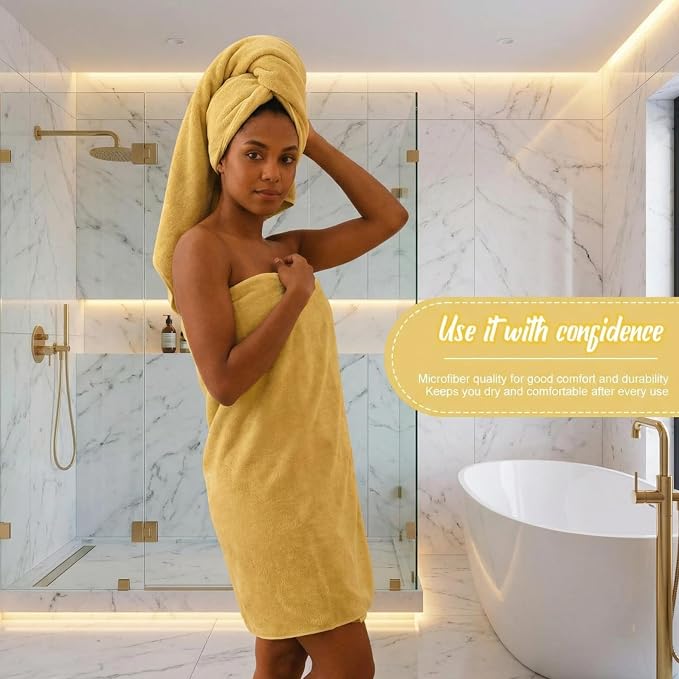 SmoothNovelty 8 Pack Microfiber Bath Towels Bulk 27'' x 60'' Oversized Bath Towel Highly Absorbent Extra Large Shower Sheets Soft Drying for Beach Pool Bathroom Salon Party(Yellow) - Image 5