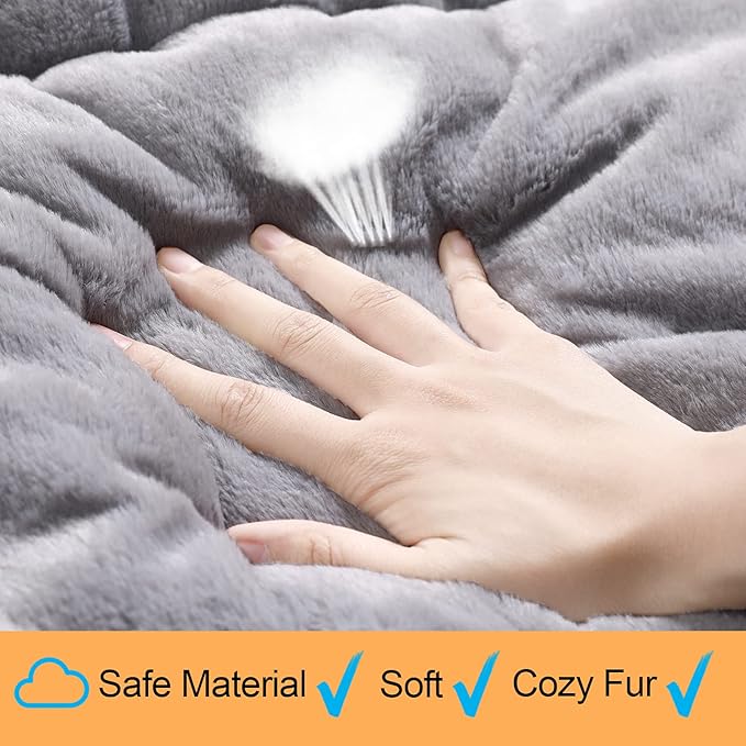 Dog Beds Crate Pad for Medium/Large Dogs Fit Dog Crates,Washable & Anti-Slip Kennel Pad for Dogs Cozy Sleeping Mat,Gray 42inch | Ultra Soft Kennel Pad,Anti-Slip Bottom,Fits for Most Metal Crates,Comfortable Sleeping Pet Mat - Image 4