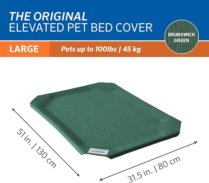Original Pet Bed Replacement Cover - Brunswick Green - Large (43.5" x 31.5") - Image 3