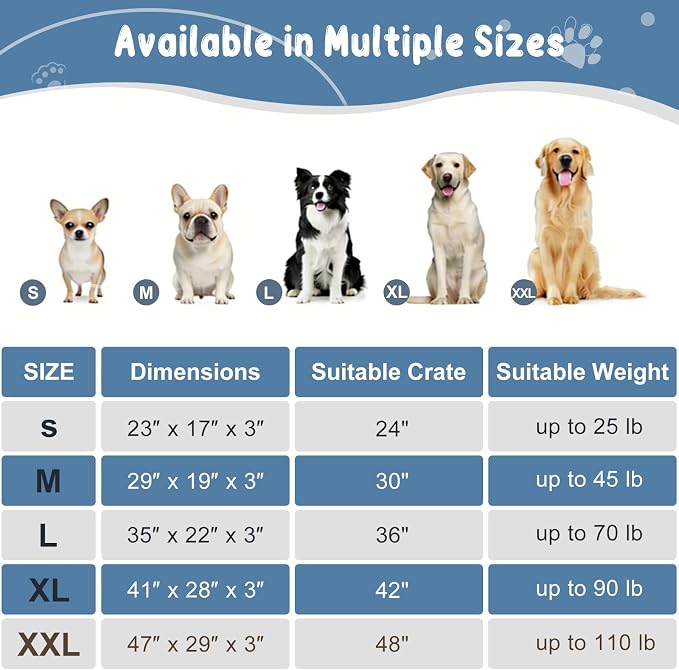 EMPSIGN Dog Bed Mat Crate Pad Mattress, Ultra Soft Pet Kennel, Navy, Large | Reversible(Cool & Warm), Waterproof Linings, Removable Machine Washable Cover, for 36" Dog Crate, Soft Rose Plush/Canvas - Image 6