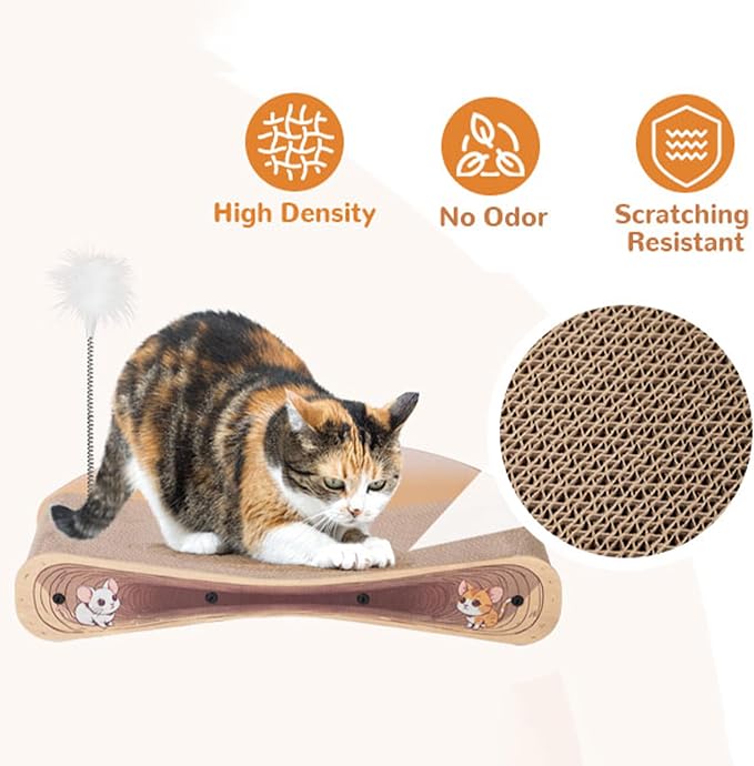 COZIWOW Cat Scratcher Lounge, Cat Scratching Board, Cardboard Lounge Bed, Durable Cat Scratching Pad Furniture Protector for Indoor Cats Kittens (Colorful) - Image 2