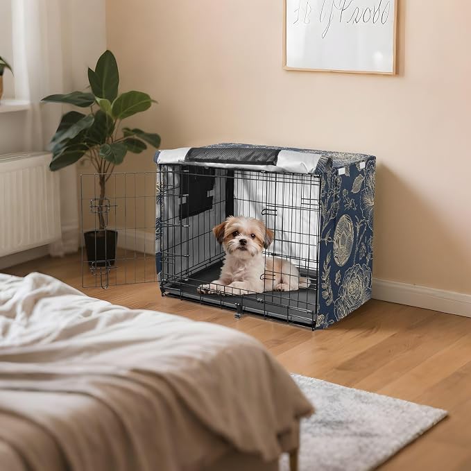 Dog Crate Cover Kennel Cover for Dog Cages Breathable for Wire Cage Indoor Outdoor Gold Lion Football Floral Classic - Image 7