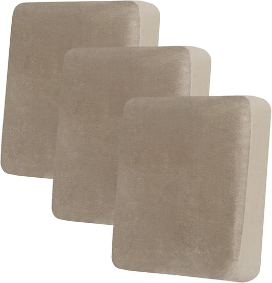 hyha Velvet Couch Cushion Covers, Sofa Covers for 3 Cushion Couch Washable | Soft Plush Sofa Slipcover, Elastic Bottom, Non-Slip Wear Resistant Furniture Protector, Ideal For Pets & Kids, 3 Pcs by hyha