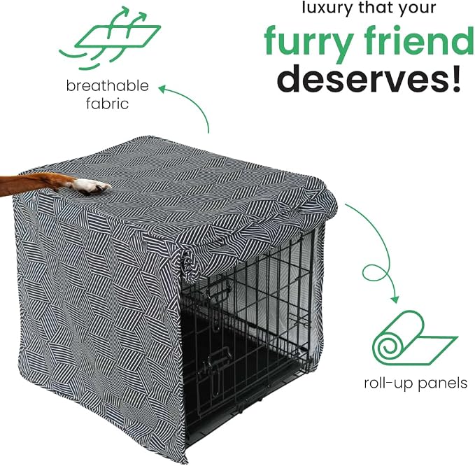Molly Mutt Rough Gem Dog Crate Cover, 100% Cotton Canvas Cover with 2 Roll-Up Panels, Ideal for Dog or Cat Crate, Durable, Washable, and Free of Harmful Chemicals, 24" x 18" x 21" - Image 5