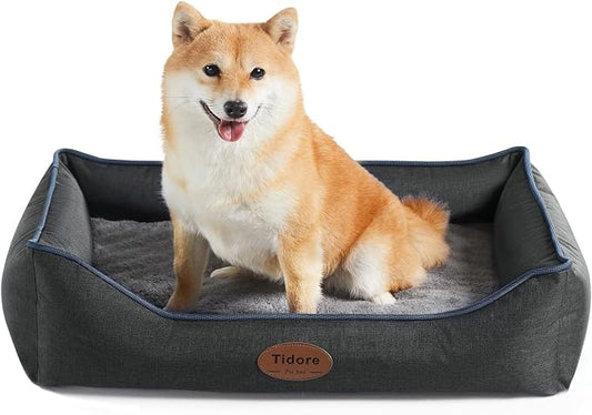 Tidore Orthopedic Dog Beds for Small Dogs, Durable Egg Crate Foam Sofa Dog Bed wit Washable Removable Cover, Waterproof Lining, Pet Bed for Medium Dogs, Dark Grey by Tidore