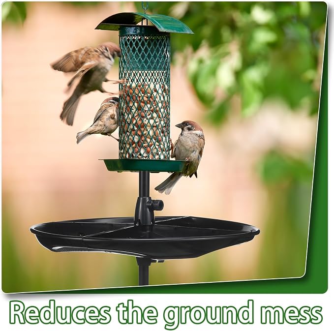 Geelin 21'' Plastic Bird Seed Catcher Tray for 1'' Outdoor Pole Feeders, Removable Bird Seed Catcher Tray for Hummingbird Bee Feeders Outdoors, Backyard, Garden, Not Included Pole - Image 5