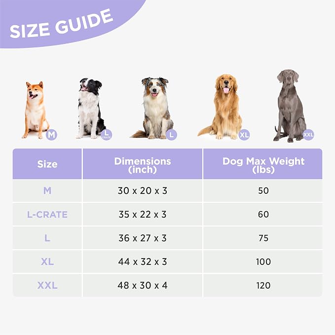 LE SURE Outdoor Waterproof XL Dog Bed,Orthopedic Pet Mat,44x32In | Crate Pad for Dogs with Oxford Fabric Surface,Removable Washable Cover,Egg Foam Kennel Pads,Non slip Bottom,Grey - Image 6