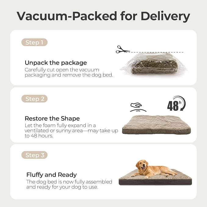 42" Indestructible Dog Bed for Extra Large Dogs – Chew-Proof Pet Mat with Double-Sided Plush & Waterproof Liner, Tough Crate Mat with Egg-Crate Foam Support, Indoor & Outdoor Use, Brown - Image 7