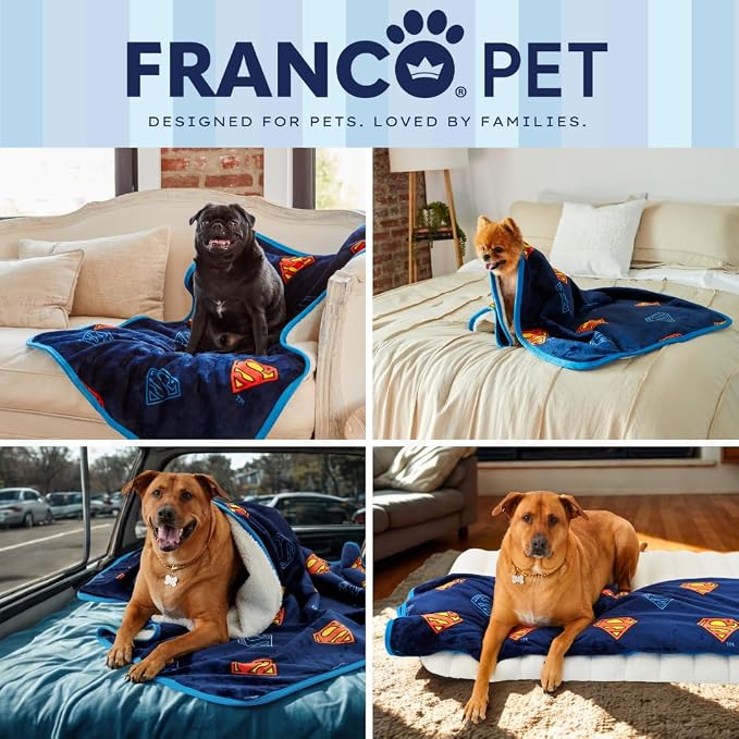 Superman DC Comics Waterproof Dog Bed Cover, Large 30x40 Pet Blanket for Furniture Bed Couch Sofa, (Officially Licensed) by Franco - Image 7