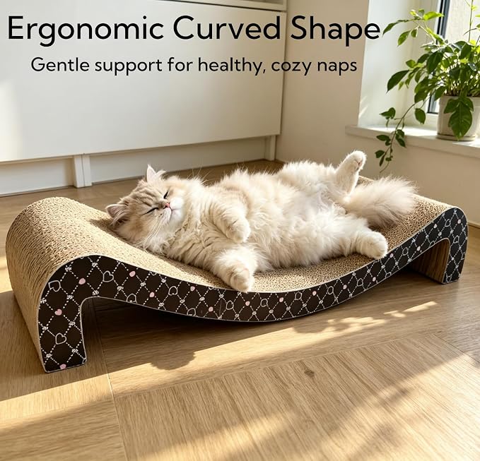 4-in-1 Large Cat Scratcher Lounge Set, (31.5×11.8×11.8 in) Reversible Cardboard Scratchers for Indoor Cats, Scratching Board Sofa Bed, Corrugated Scratch Pad for Cat Nails, Recyclable - Image 4