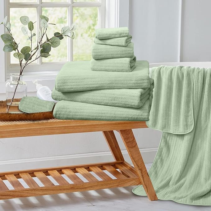Extra Large Bath Sheet Set of 4,Ultra Soft Fluffy Towel,35”x 70”Oversized Bath Towel Set,Premium Microfiber Bathroom Towel Set Highly Absorbent Quick Dry Shower Towel for Bathroom,Hotel,Spa (Green) - Image 8