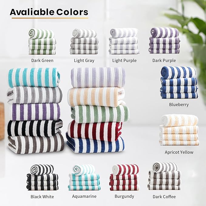 18-Piece Microfiber Bath Towels Set - 6 Bath Sheet, 6 Hand Towels, 6 Washcloths, Soft, Highly Absorbent Bathroom Towel, Quick Dry & Less Lint Shower towel for Bathroom, Hotel, Spa, Dorm-Burgundy - Image 5