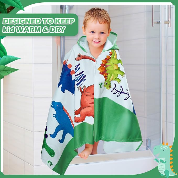 Oudain 6 Pcs Kids Hooded Bath Towel with Hood Microfiber Beach Baby Pool Beach Towel for Boy Girls Toddler Kids - Image 6