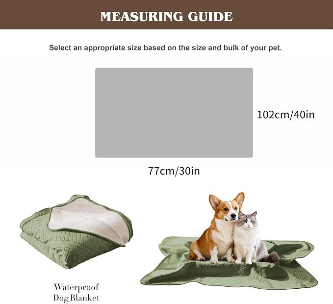 Waterproof Recliner Chair Cover - Washable Double-Sided Velvet and Pattern Reversible Cover for Couch, Bed, Car and Sofa Protection for Dogs, 30x40in/Green - Image 5
