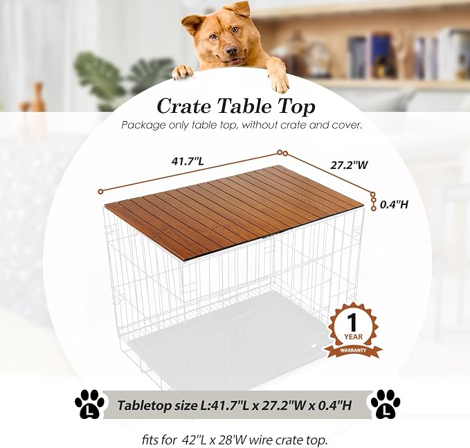 HiCaptain Pet Crate Table Topper – Foldable Wire Dog Kennel Topper Custom Pet Crate Table (L, for 42 inch Crate) - Image 5