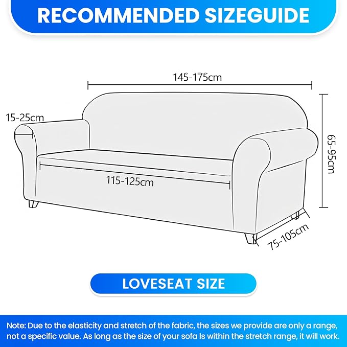 Stretch Sofa Cover Non-Slip Washable Furniture Protector | Stretch, 55"-69".Soft, Non Skid Foam, Elastic Bottom, Machine Washable, for Kids & Pets, Couch & Sofa, Khaki - Image 3