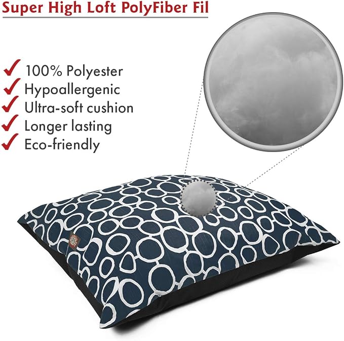 Majestic Pet Rectangle Medium Dog Bed - Washable Non Slip Comfy - Dog Crate Kennel Bed - Medium Breed 35x28 Inch - Fusion Navy - Image 3