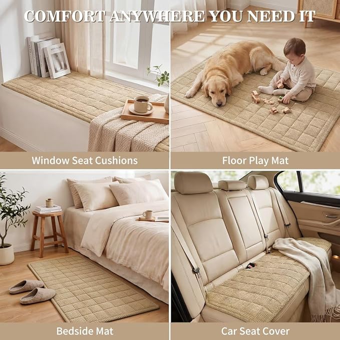 Couch Cover for Dogs Non-Slip Pet Couch Cover for Sofa Plush Protector | Non-Slip Backing, Machine Washable, Pet Friendly, Pet Hair & Scratch Protection, Sofa Cushion Protector(Khaki, 27.6"×70.9") - Image 7
