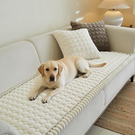 Circular Grid Couch Cover for Dogs Washable - Non Slip Thick Soft Pet Sofa Protector for 3 Cushion Couch Large Silicone Particles Furniture Mat for Cats Sectional Slipcovers by Unknown