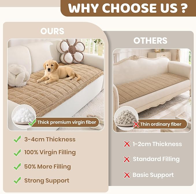 Royhom Couch Cover for Dogs Washable，Non Slip Sofa Protector for Pets | Durable & Easy Care, Soft Furniture Cover for Leather & Fabric Couches Against Claws, Spills & Fur, 35.4x82.7 Inch, Green - Image 10