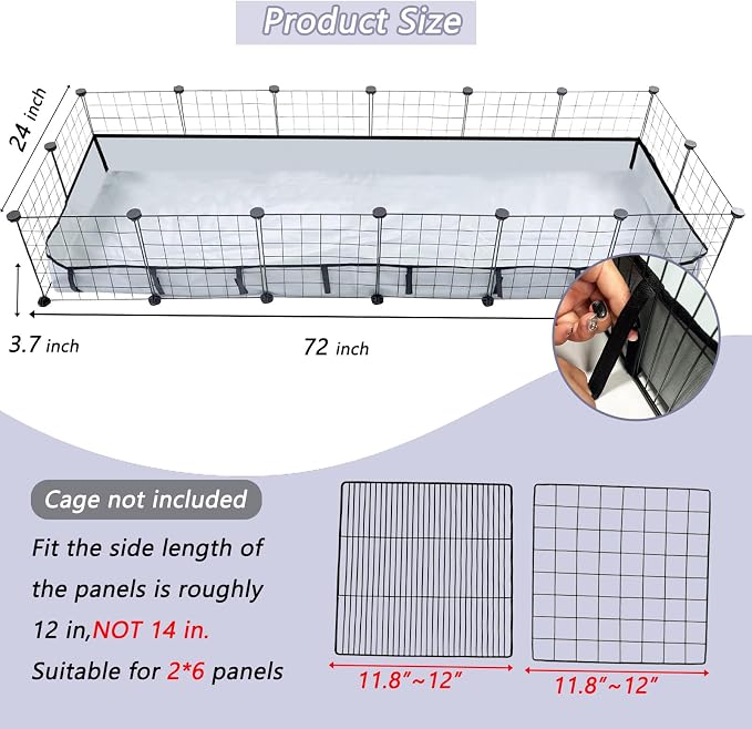 DZWLKJ Guinea Pig Cage Liner Tarp Bottom Waterproof and Washable Base Also for Rabbits, Bunny, Chinchesillas, Hedgehog, Ferrets and Other Small Animals(24x72 inches) - Image 2
