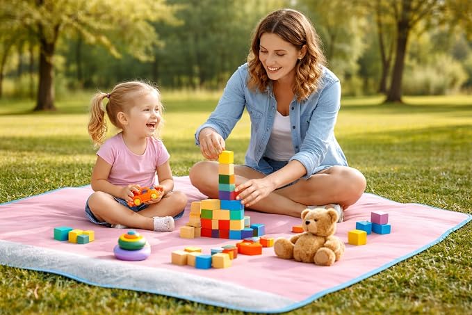 The Original Good-Time Pink/Blue Waterproof Blanket Jumbo 80x60 | 100% Leakproof for Messy Moments, Pets and Spills, Machine Wash & Dry - Image 6