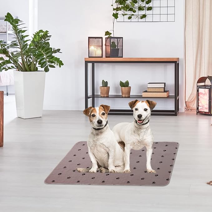 PUPTECK Washable Pee Pads for Dogs Dog Training Pads 2 Pack Brown 36x41 in | Reusable Puppy Potty Training Pad Whelping Mat Pet Food Feeding Mat Leakproof Fast Absorption Non-Slip for Small Animals - Image 9